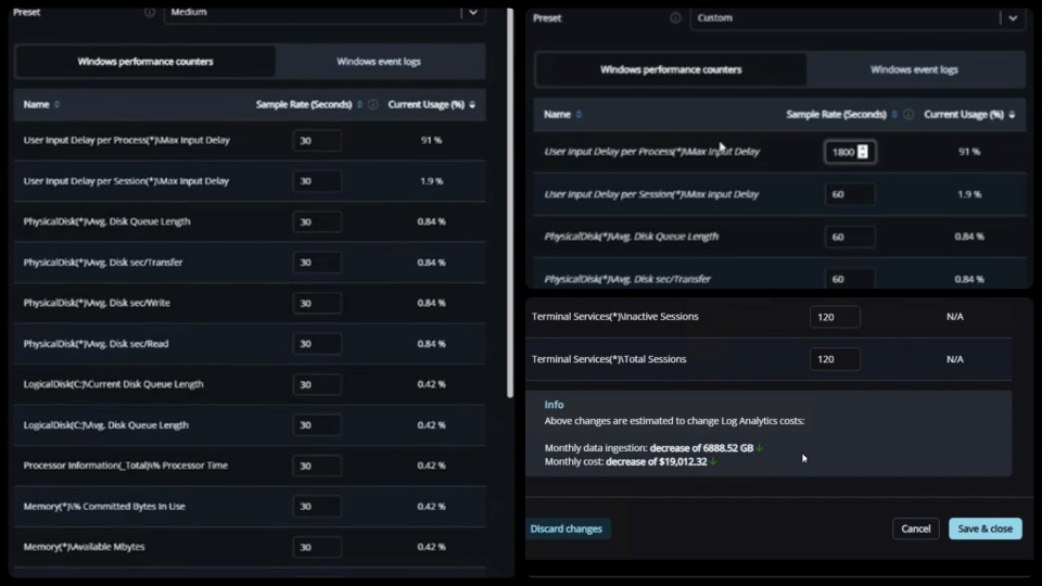 Log Analytics Optimisation in Nerdio Manager.